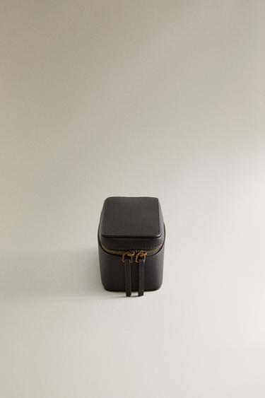 LEATHER TRAVEL JEWELLERY BOX - Chocolate Brown by Zara - Image 2