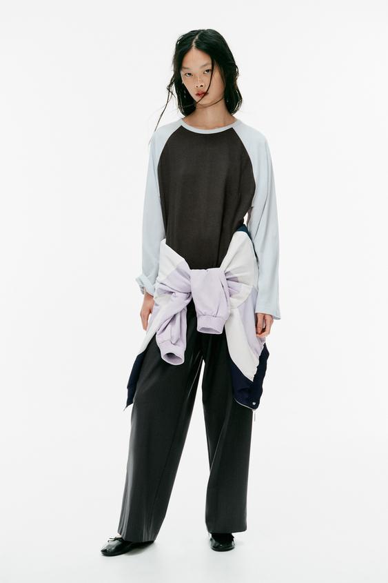 Zara CONTRAST RAGLAN T-SHIRT - Anthracite grey - Image 0