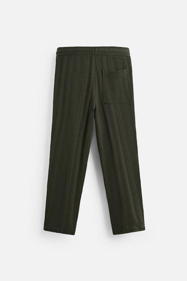 STRIPED TEXTURED TROUSERS - Green by Zara - Image 6