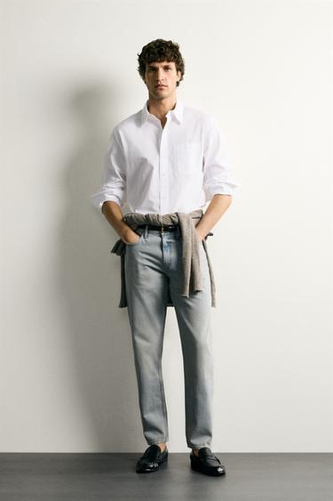 TEXANS SLIM TAPERED FIT - Blau / verd de Zara
