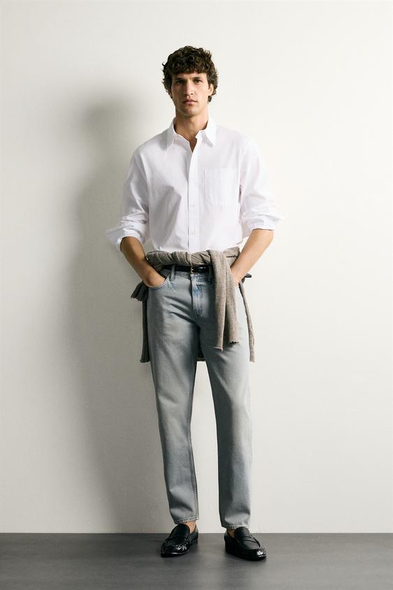 JEANS SLIM TAPERED FIT - Azul / Verde de Zara - Imagen 0