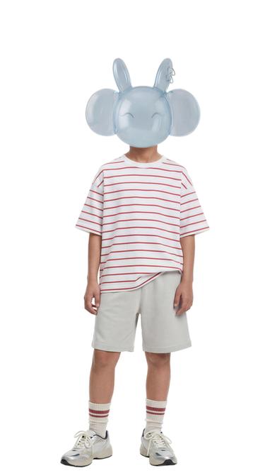 Zaras TREPACK RANDIGA OCH ENFÄRGADE T-SHIRTAR - Skimrande grön - Bild 0