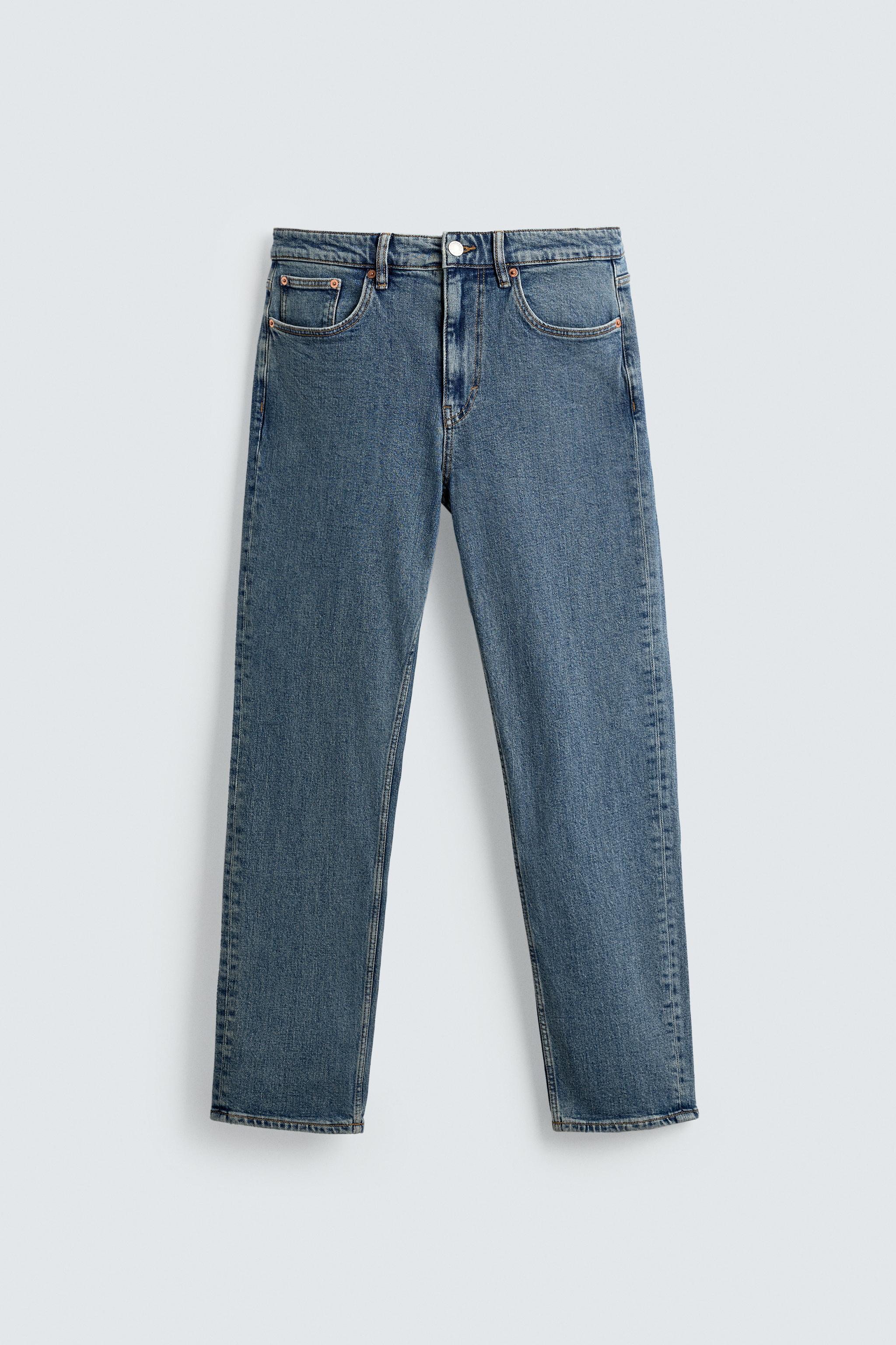 SLIM TAPERED FIT JEANS Blue Green ZARA India