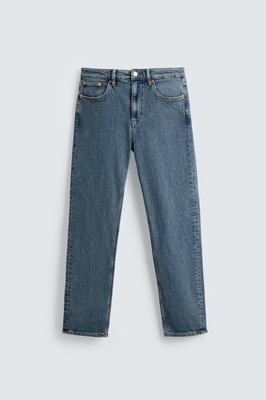 Zara FARMERKE SLIM TAPERED FIT – plava / zelena