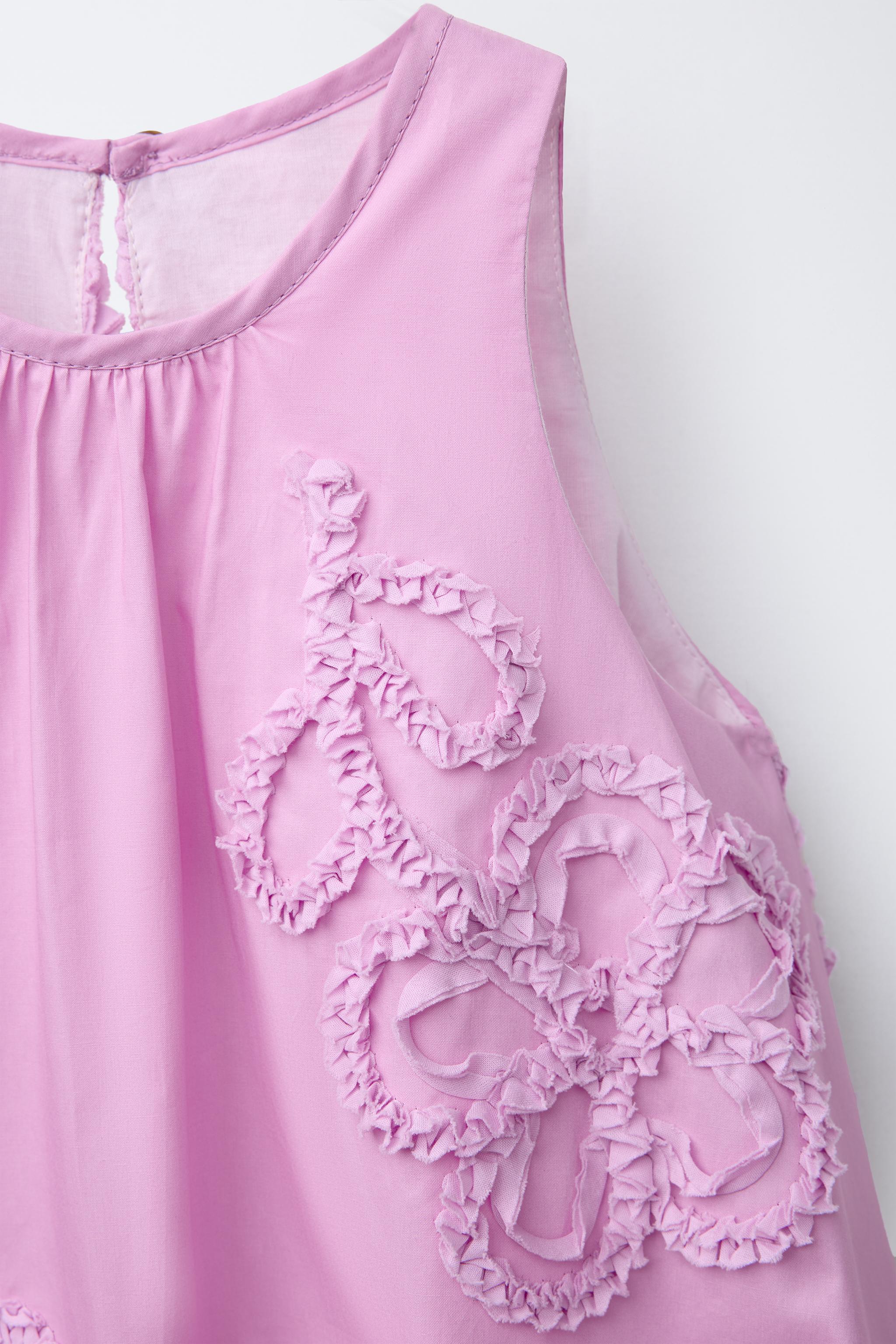 3D FLORAL POPLIN DRESS - Fuchsia | ZARA United States 3D FLORAL POPLIN DRESS - Fuchsia | ZARA United States