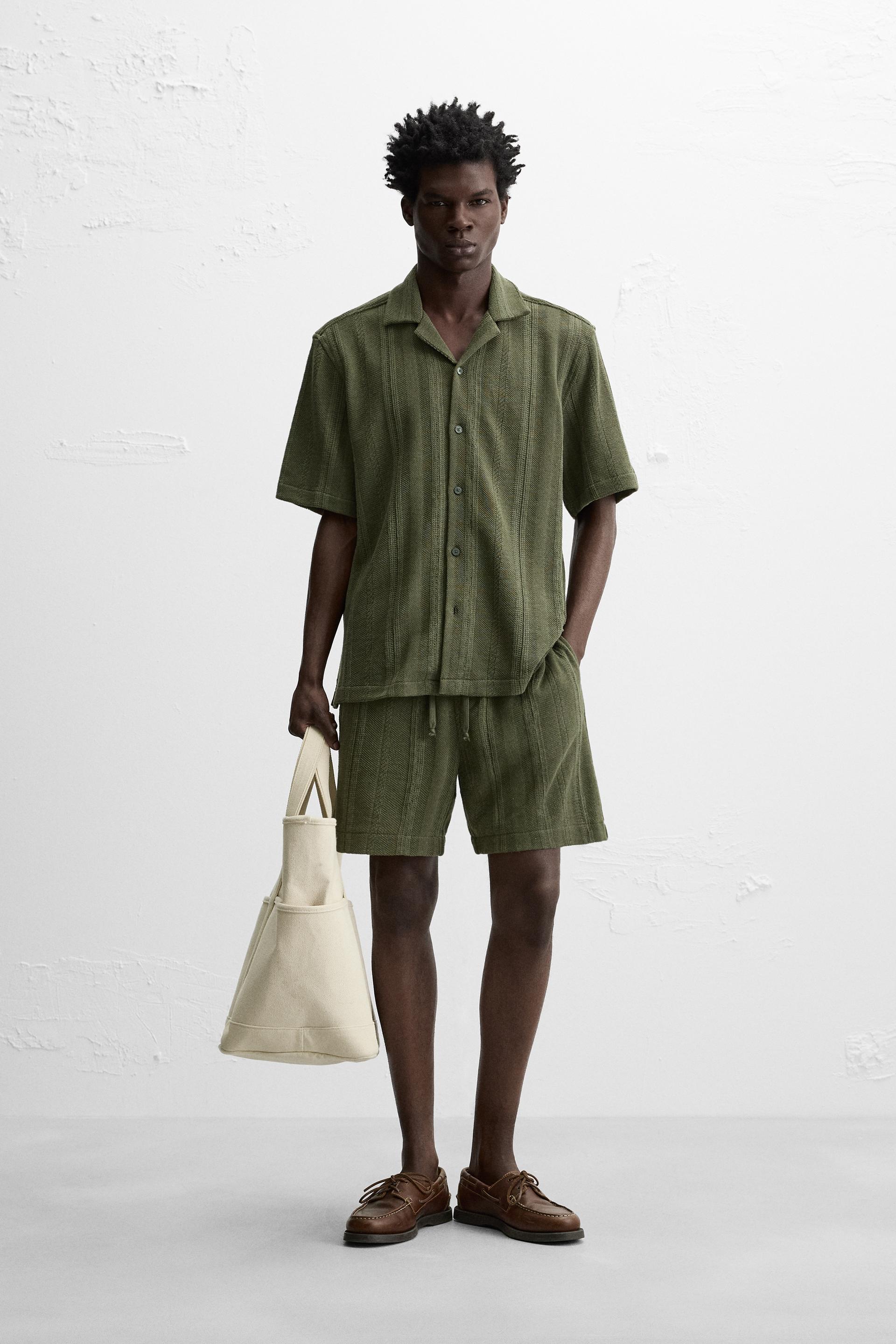 STRIPED JACQUARD BERMUDA SHORTS