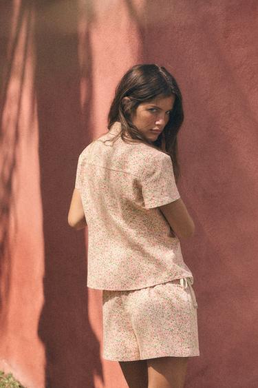 FLORAL SHORT SLEEVE SHIRT - Pink by Zara - Image 4