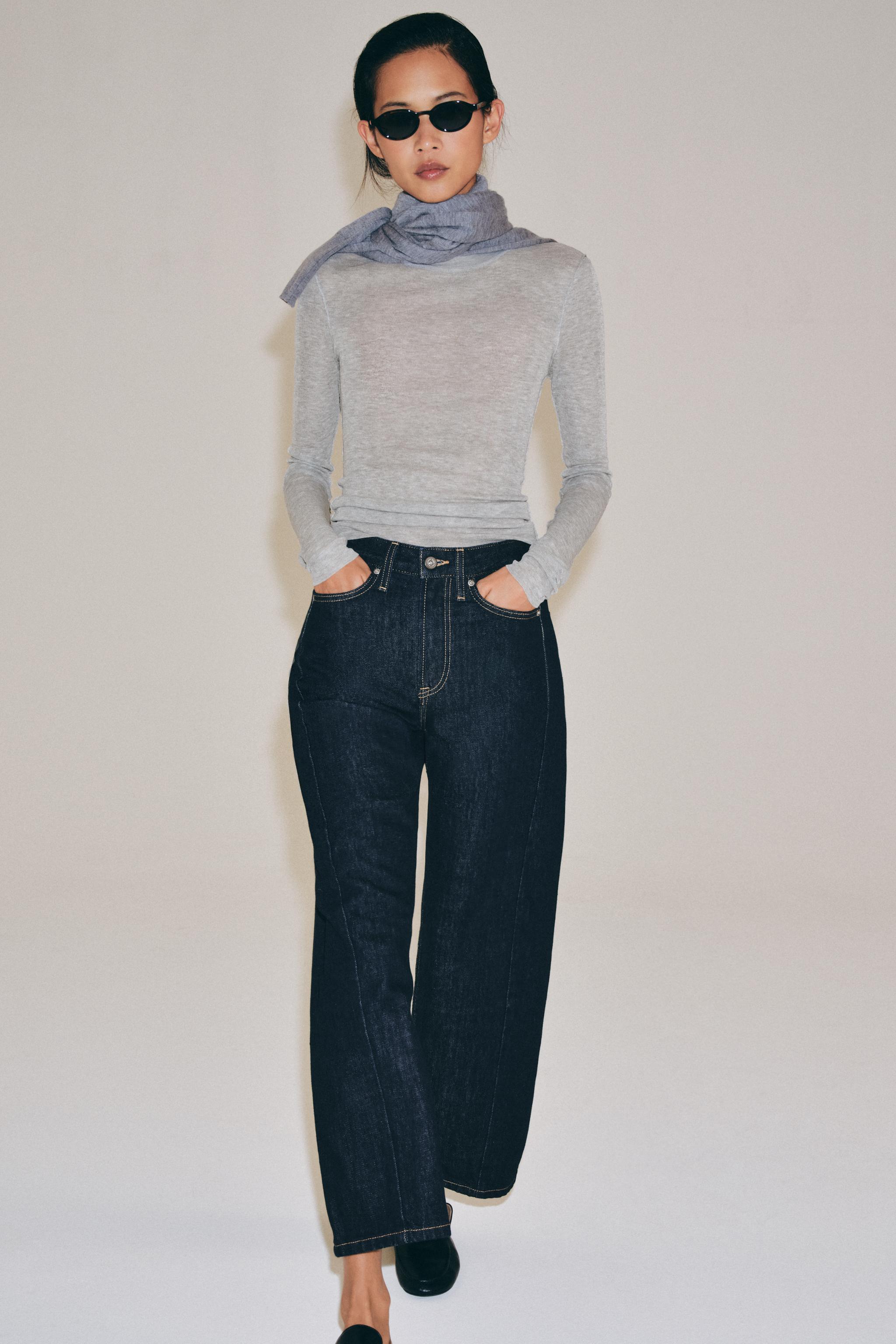ZW COLLECTION MID-WAIST RELAXED ANKLE JEANS
