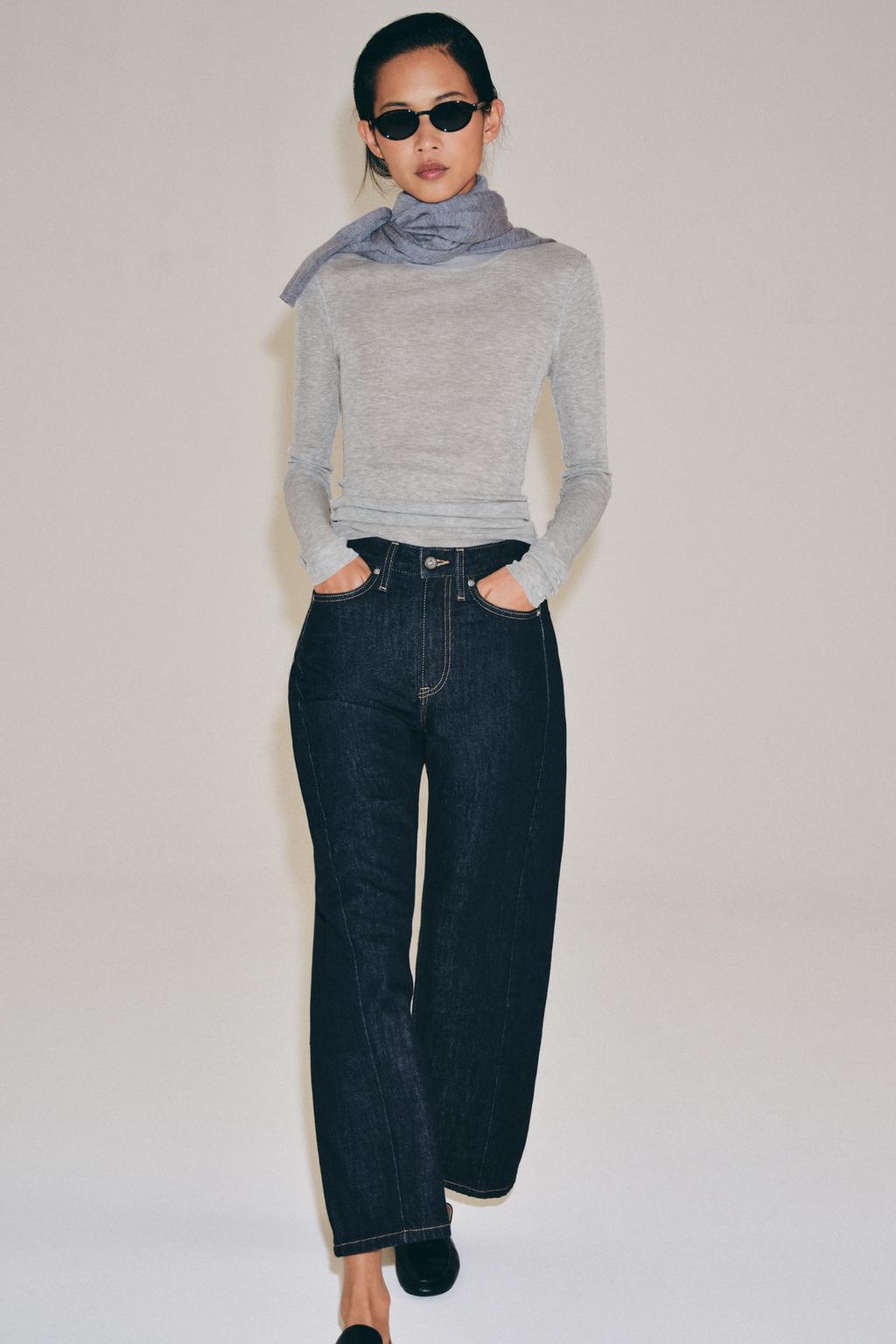 ZW COLLECTION MID-WAIST RELAXED ANKLE JEANS