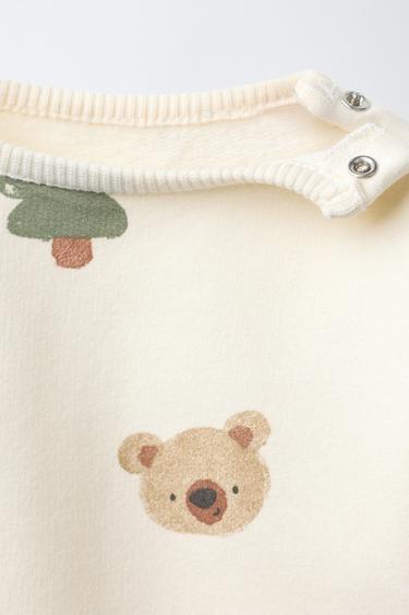 FOREST AND BEAR PRINT SWEATSHIRT - Ecru by Zara - Image 2