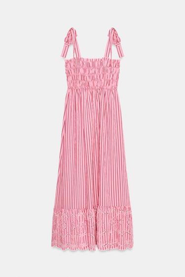 STRIPED MIDI DRESS WITH BOWS - Multicoloured by Zara