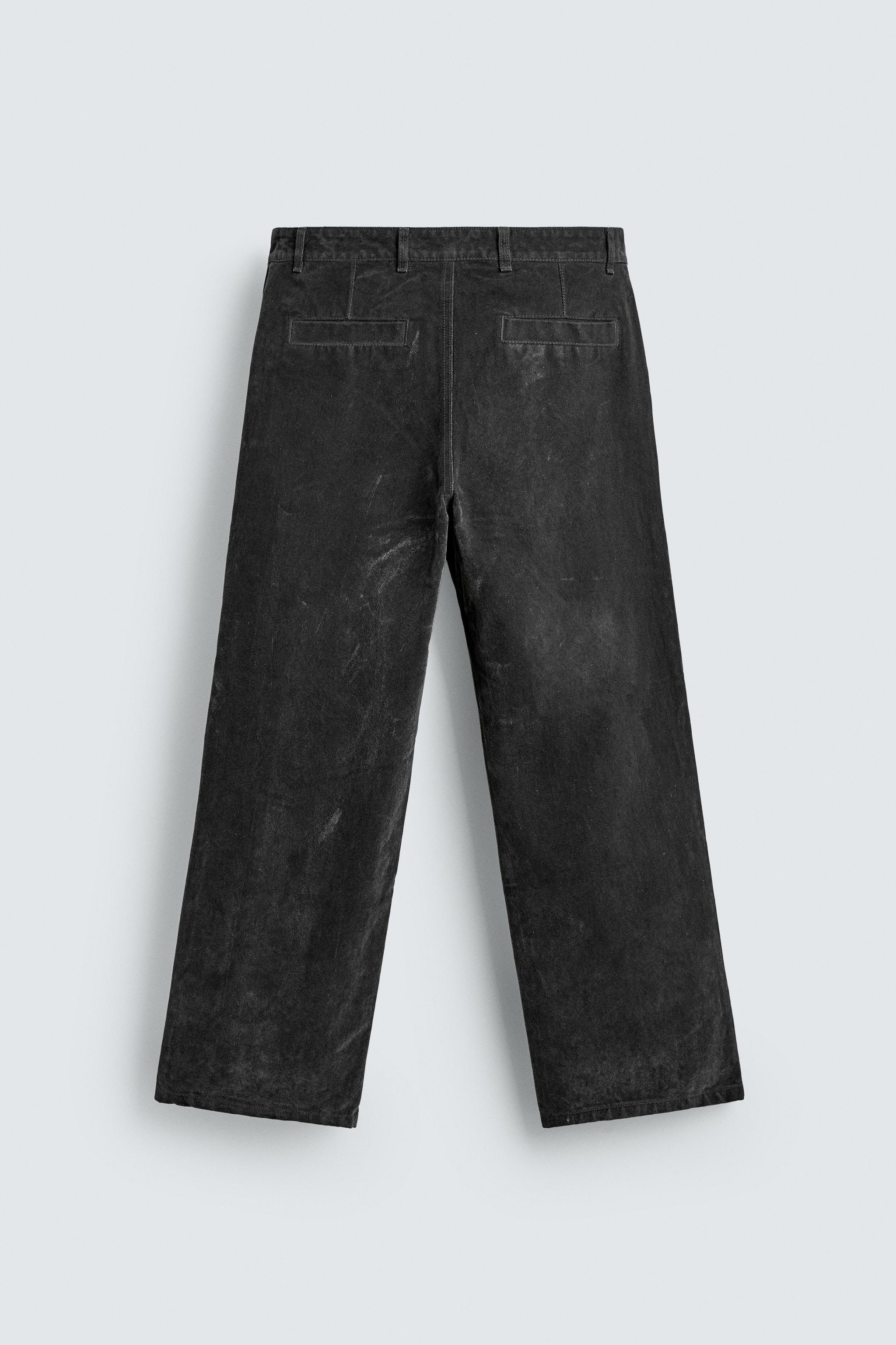 フロッキーリラックスフィットパンツ - グレー | ZARA Japan / 日本