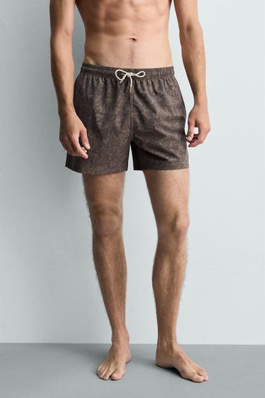 MID-LENGTH FLORAL PRINT SWIM SHORTS - Brown by Zara - Image 2