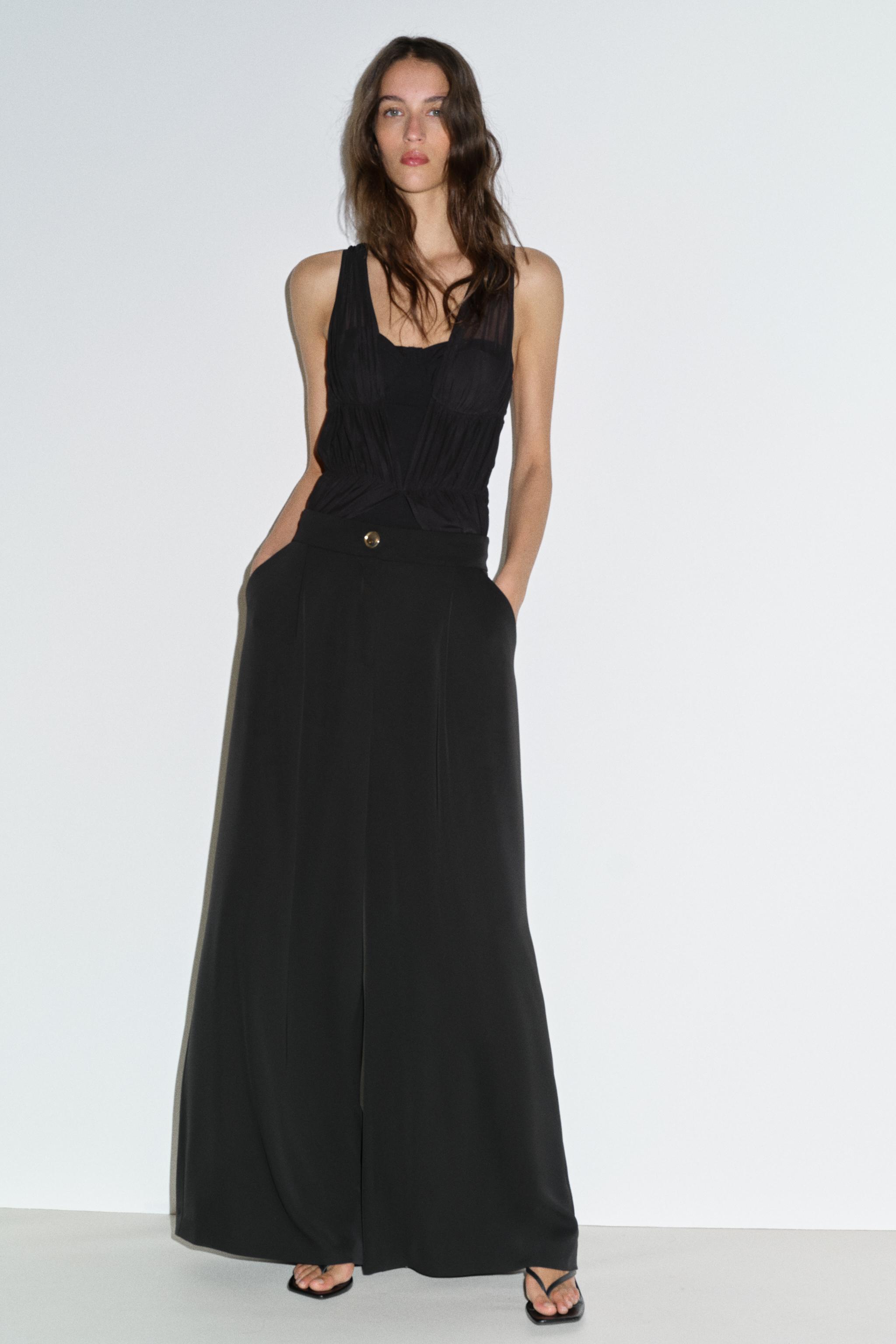 PANTALON PALAZZO BOUTON DORÉ