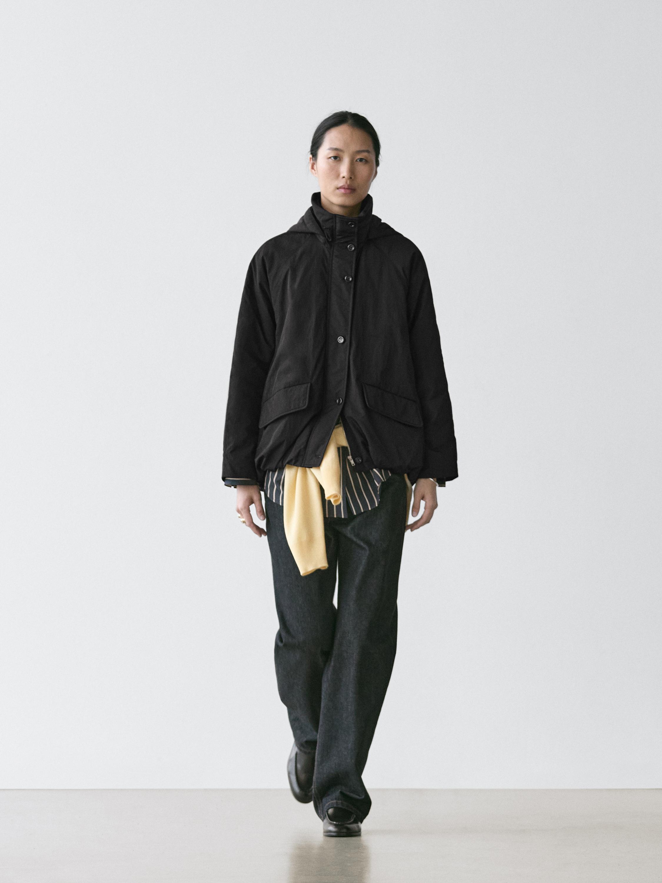 Parka longue en tissu technique
