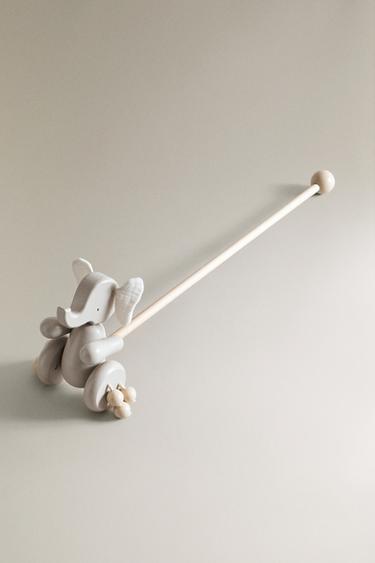 JOUET BÉBÉ À TIRER EN BOIS ÉLÉPHANT - Gris de Zara - Image 1