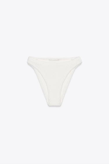 TEXTURIERTE BIKINIHOSE - Cremefarben von Zara