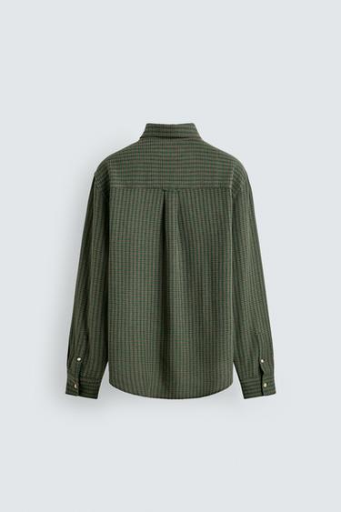 REGULAR FIT CHECK SHIRT - Brown / Green by Zara - Image 8