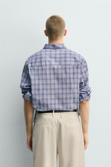 RELAXED FIT CHECKS SHIRT - Blue marl by Zara - Image 2