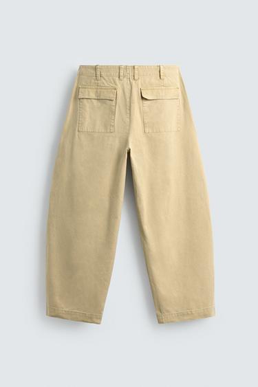 WASHED BALLOON FIT TROUSERS - Light yellow by Zara - Image 7