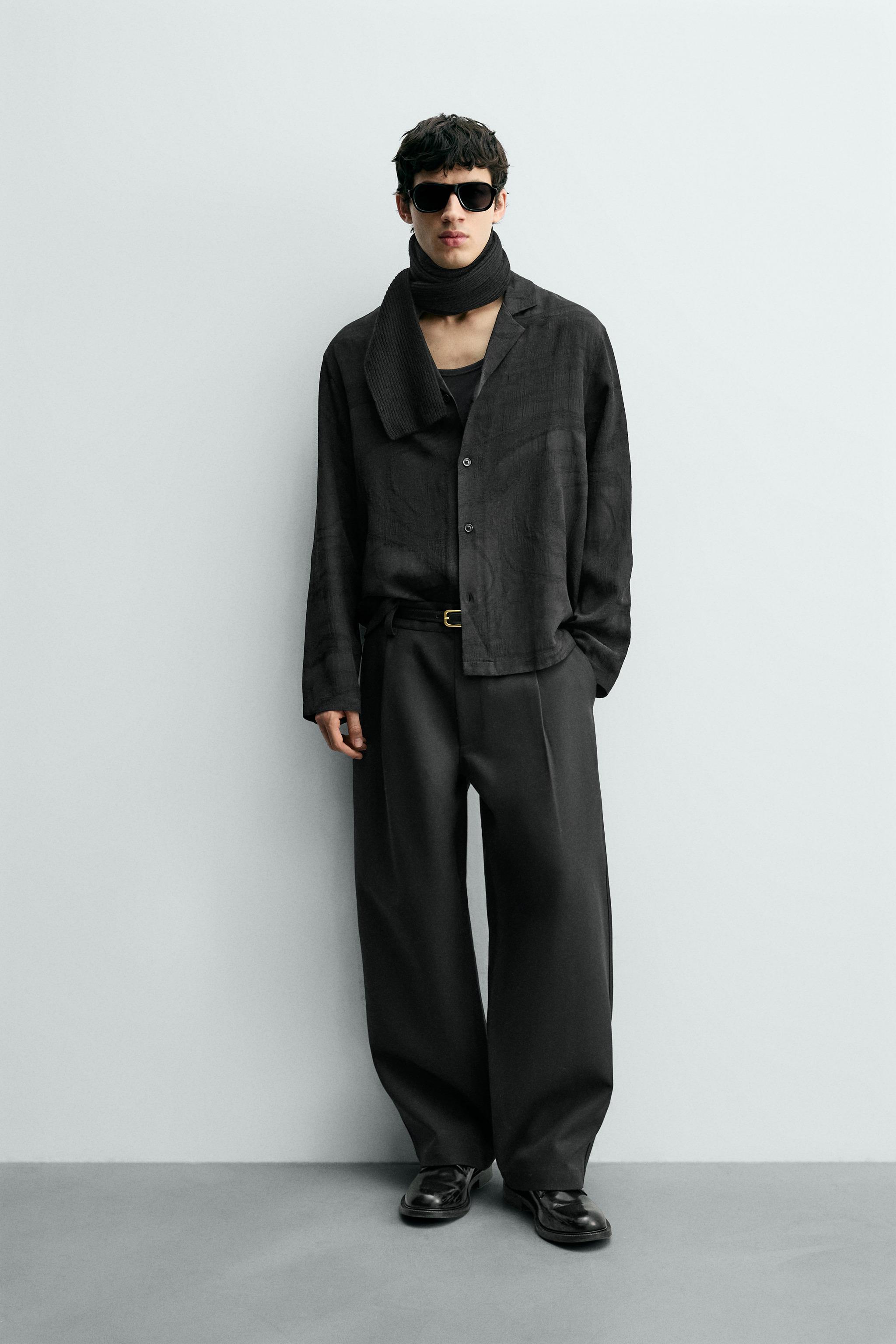 JACQUARD FLOWY SHIRT