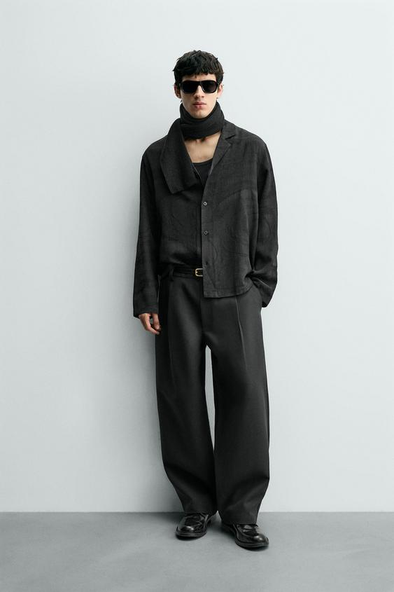 JACQUARD FLOWY SHIRT