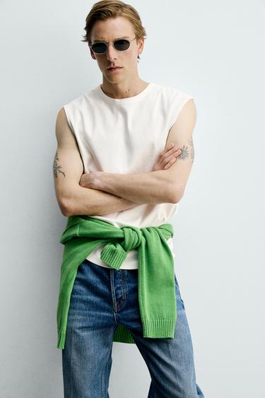 RELAXED FIT TANK TOP - White by Zara - Image 4