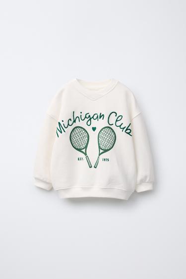 SUDADERA TEXTO BORDADO SPORTY - Crudo de Zara