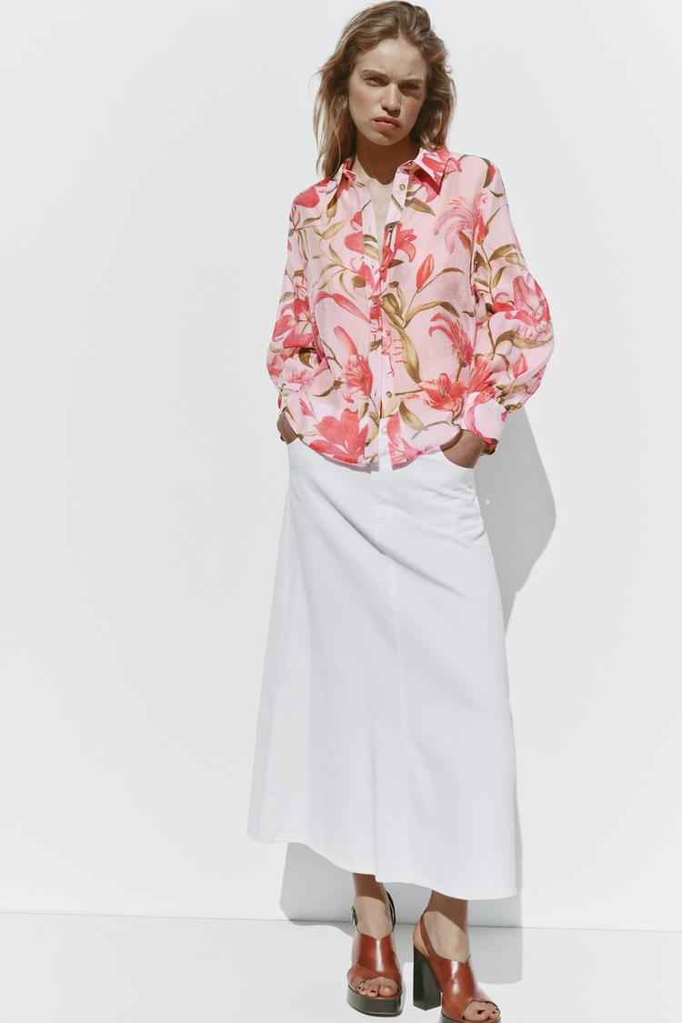 Zara Camisas De Flores Mujer CAMISA ESTAMPADO FLORAL Multicolor