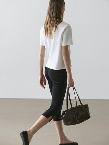 Zara Regular fit short sleeve T-shirt - Oyster-white