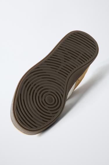 LEATHER SNEAKERS - Mustard by Zara - Image 6