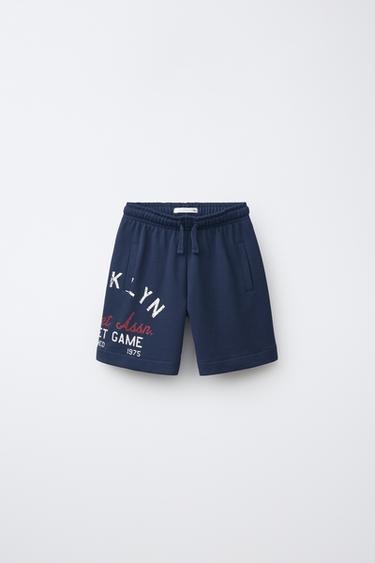 SHORT DE JOGGING IMPRIMÉ BROOKLYN - Bleu marine foncé de Zara - Image 0