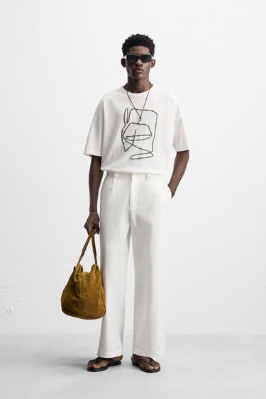 CONTRAST EMBROIDERY SHIRT - White by Zara - Image 0