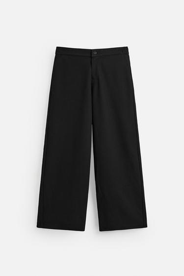 ТЕКСТУРОВАНІ ШТАНИ WIDE-LEG - Чорний Zara