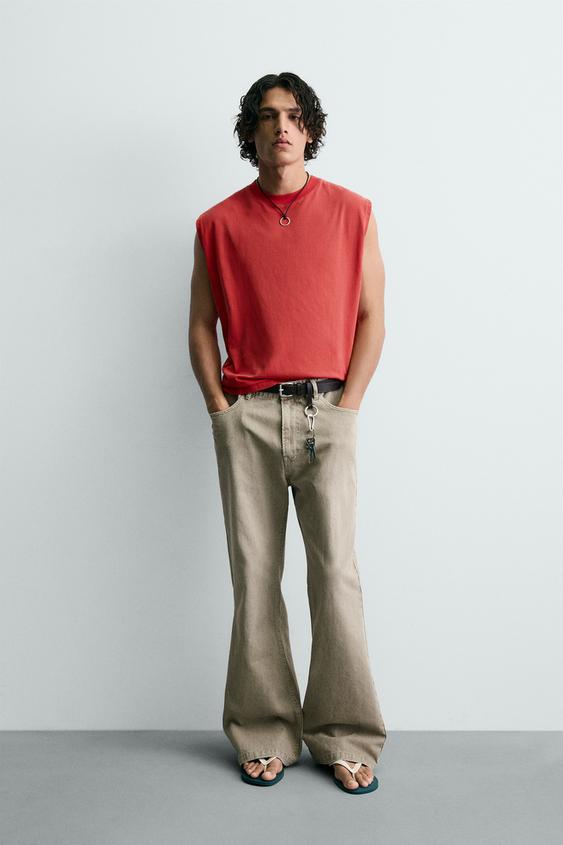 FLARE FIT TEXTURED COTTON PANTS from Zara - $79.90