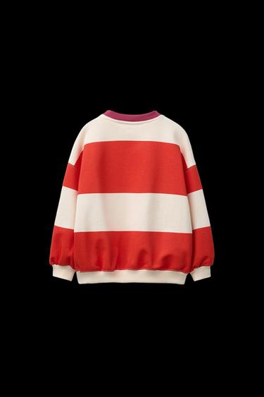 SWEATSHIRT MIT STREIFEN HÔTEL MAGIQUE © X ZARA - Weiß / Rot von Zara