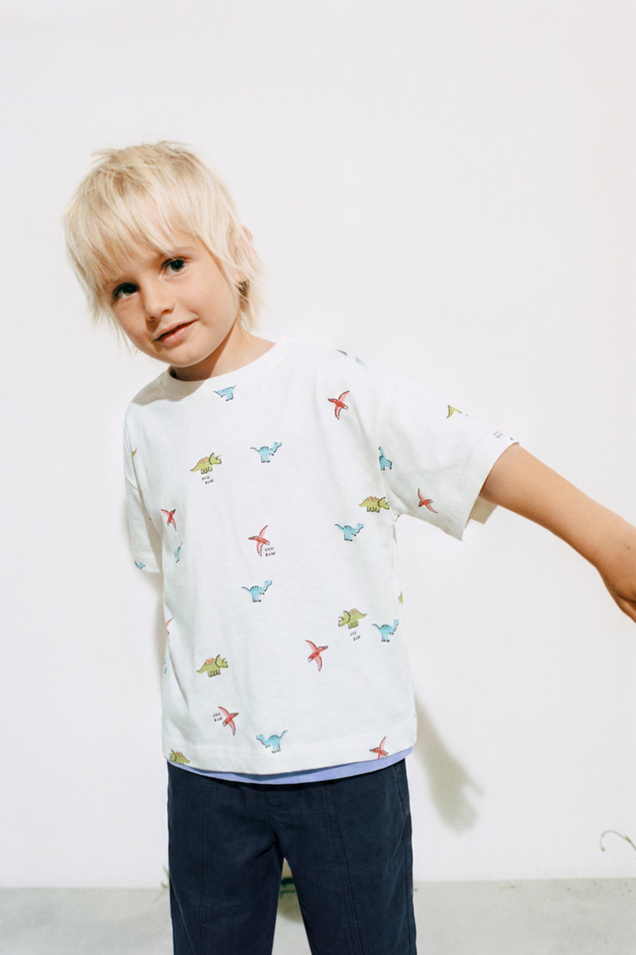 PRINTED T-SHIRT — Oyster-white