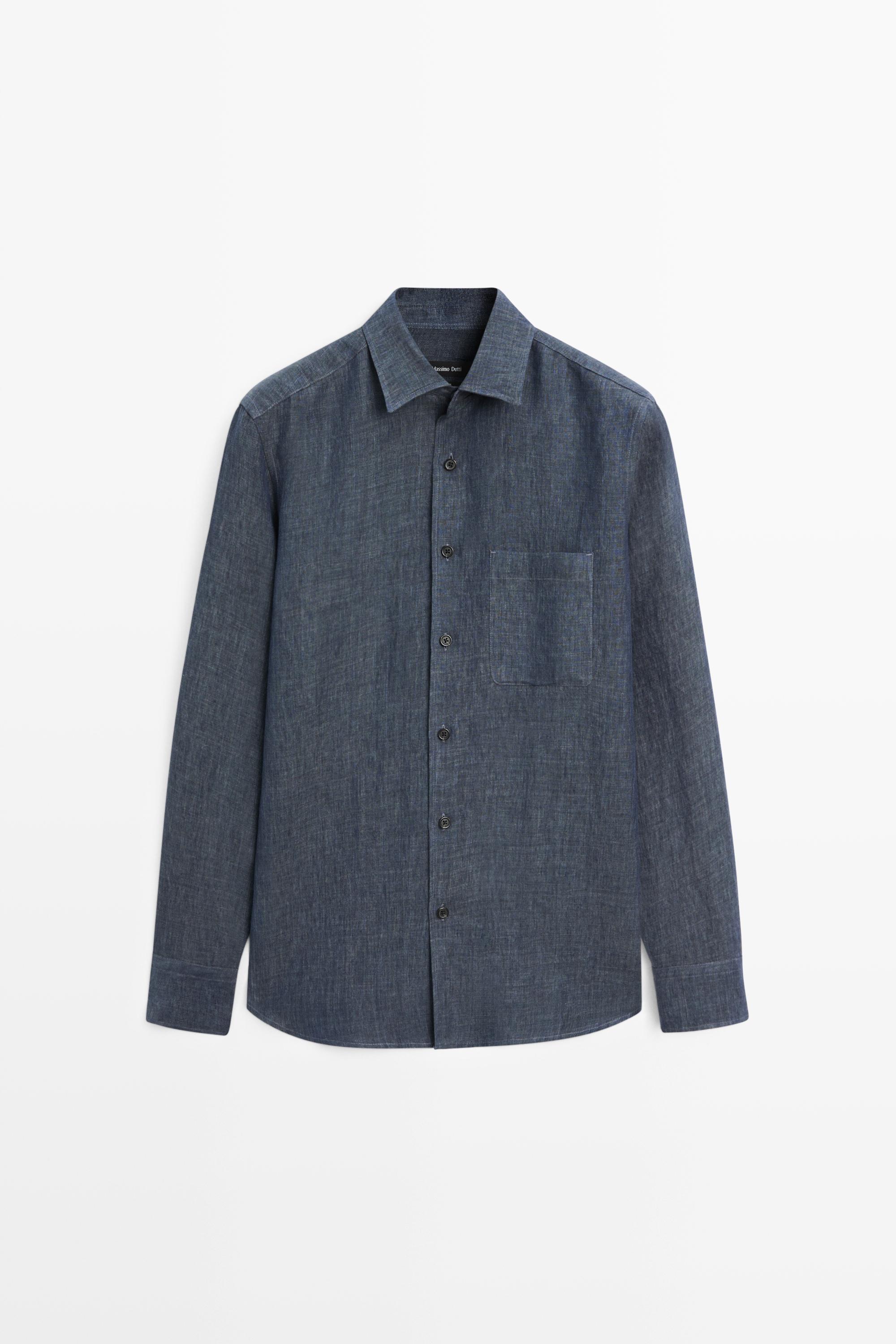 100% linen shirt with pocket