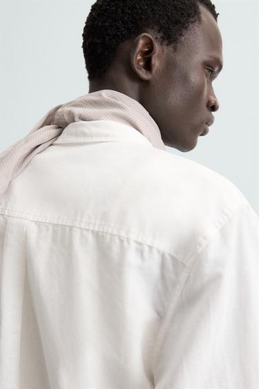 CAMISA LINO - ALGODÓN - Blanco de Zara