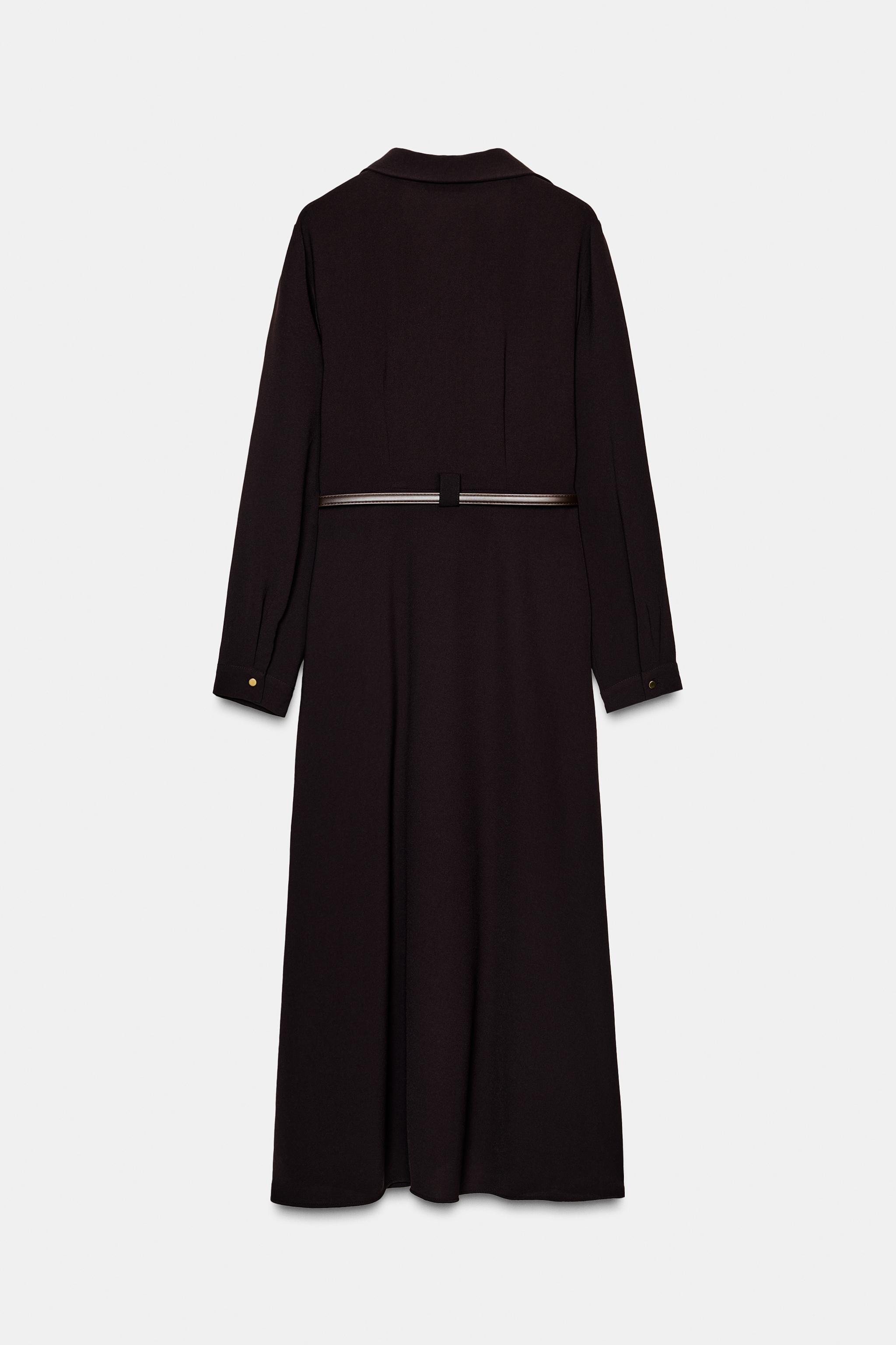 ROBE CHEMISE MI-LONGUE AVEC CEINTURE