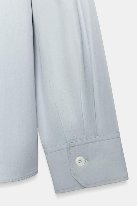 CHEMISE BOUTONS CONTRASTE ZW COLLECTION - Bleu / Gris de Zara - Image 6