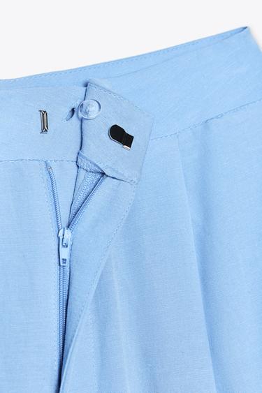 PLEATED TROUSERS - Sky blue by Zara - Image 7