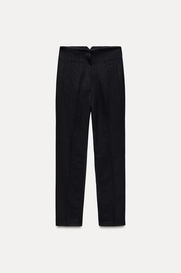 HIGH-WAIST PINSTRIPE TROUSERS - striped by Zara