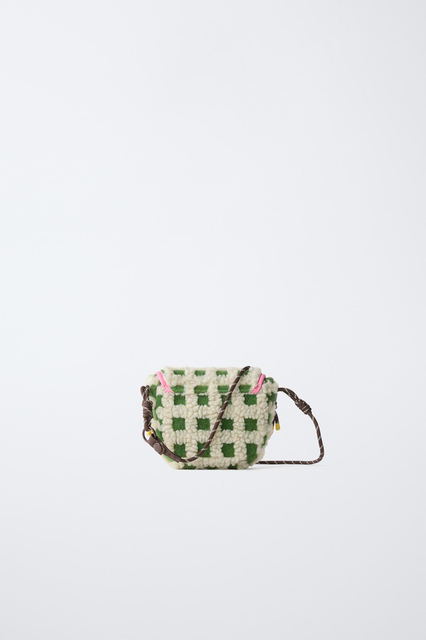 Детская сумка Zara Shearling Plaid Crossbody, цвет: Разноцветный — фото 4