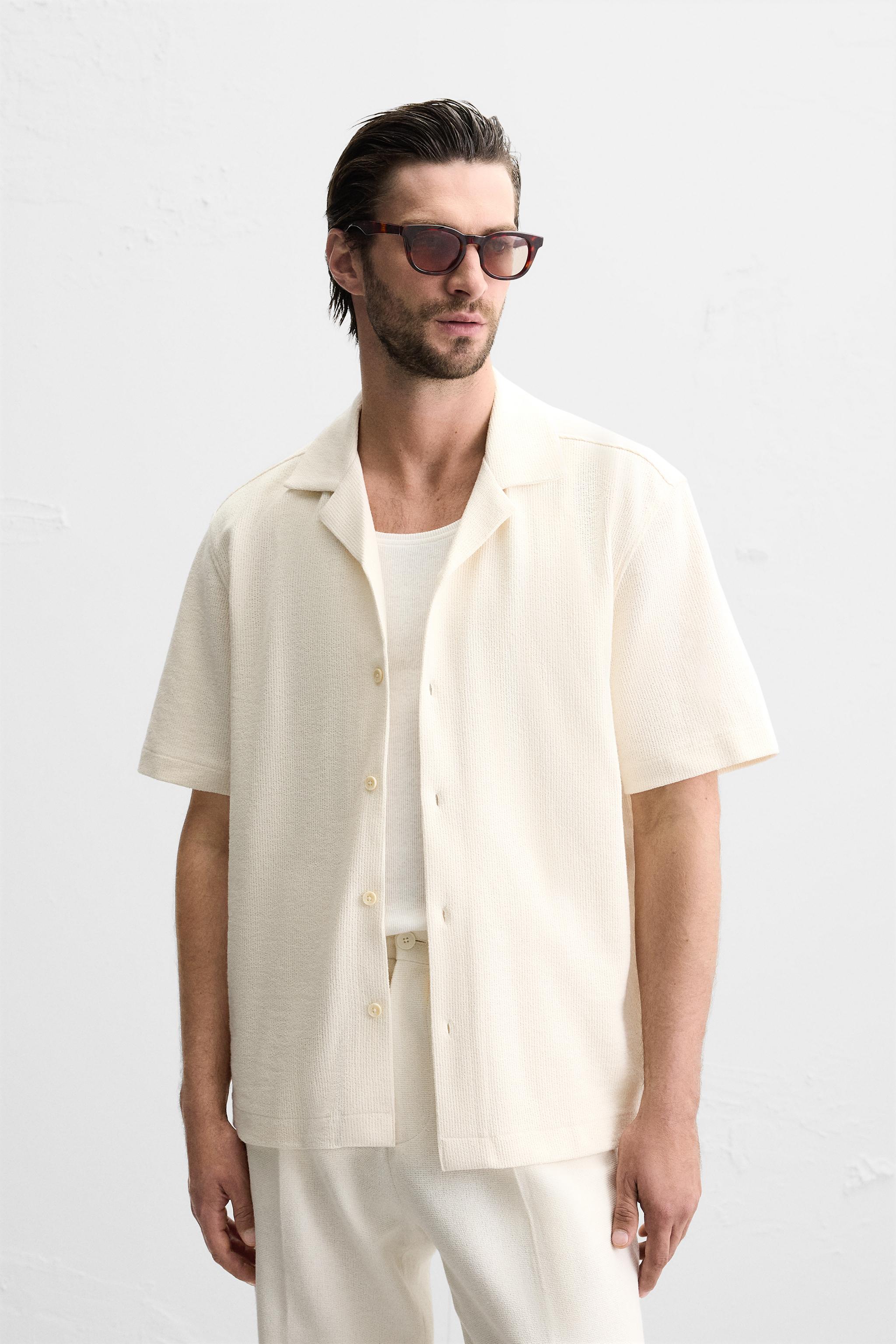 【ZARA】テクスチャー チェックシャツ | 4623/375/712 テクスチャー シャツ - エクリュ | ZARA Japan / 日本