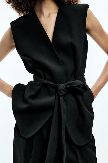 CHALECO CINTURÓN ZW COLLECTION - Negro de Zara