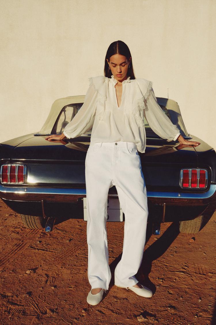 Volantes Zara Blusas Blancas Zara 2020 Zara Blusas Rebajas BLUSA