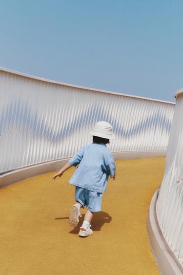 Zara 紐扣牛仔短褲 - 淡藍色