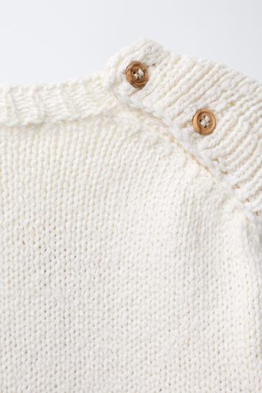 EMBROIDERED ELEPHANT KNIT SWEATER - Ecru by Zara - Image 3