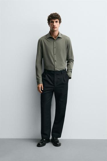 Zara REGULAR FIT SHIRT - Light khaki - Image 0